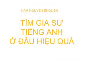 Tìm gia sư tiếng Anh ở đâu